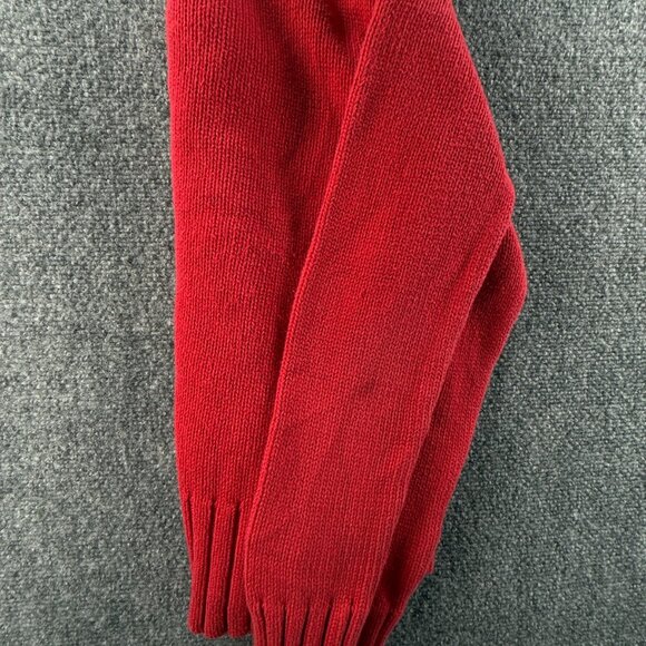 Ralph Lauren Polo Jeans Women Flag Sweater Medium Red Long Sleeve Knit Cotton - Picture 15 of 16